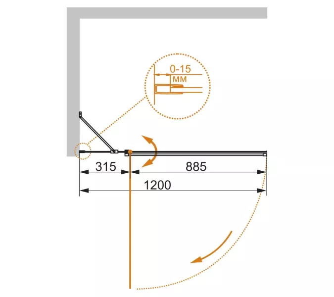 Душевая шторка на ванну CEZARES ECO-O-V-11-120/140-C-Cr, изображение 2