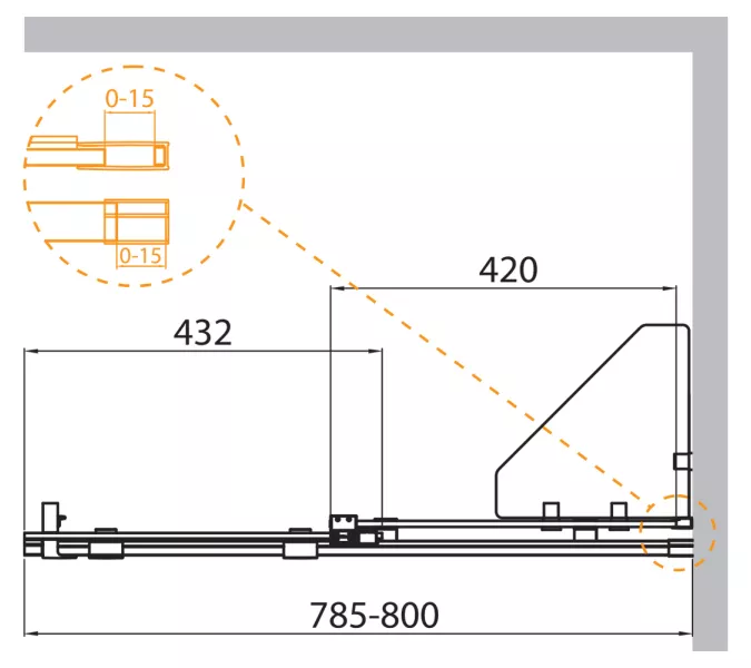 Шторка на ванну с полками CEZARES STREAM-VFS-11-C-Cr, Цвет профиля: Хром, Выбрать размер: 80, изображение 3