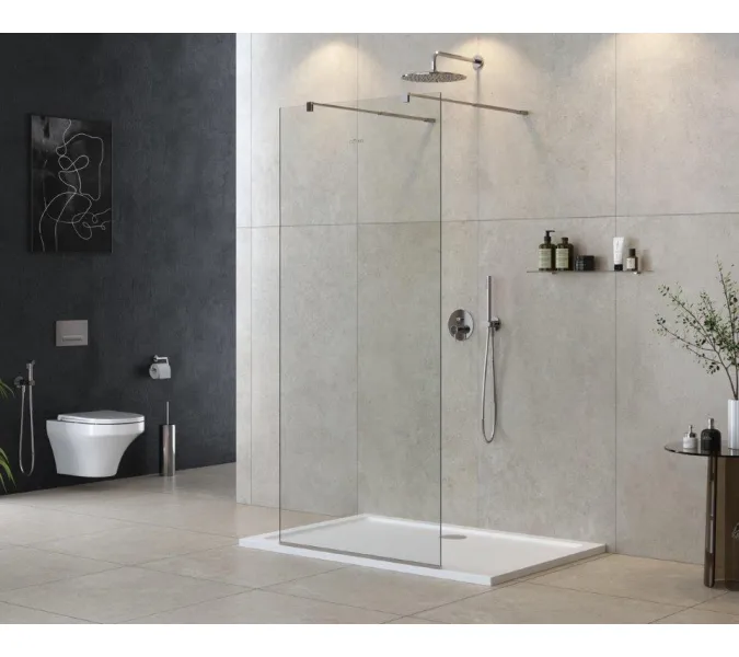 Душевая перегородка CEZARES LIBERTA-L-2-C-Cr, Цвет стекла: прозрачное, Цвет профиля: Хром, Выбрать размер: 100