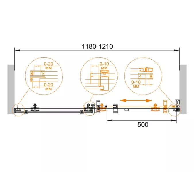 Душевая дверь CEZARES STYLUS-O-M-BF-1-C-Cr, Цвет профиля: Хром, Выбрать размер: 120, изображение 4