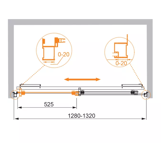 Душевая дверь CEZARES LUX-SOFT-W-BF-1-C-Cr-IV, Цвет профиля: Хром, Выбрать размер: 130, изображение 3