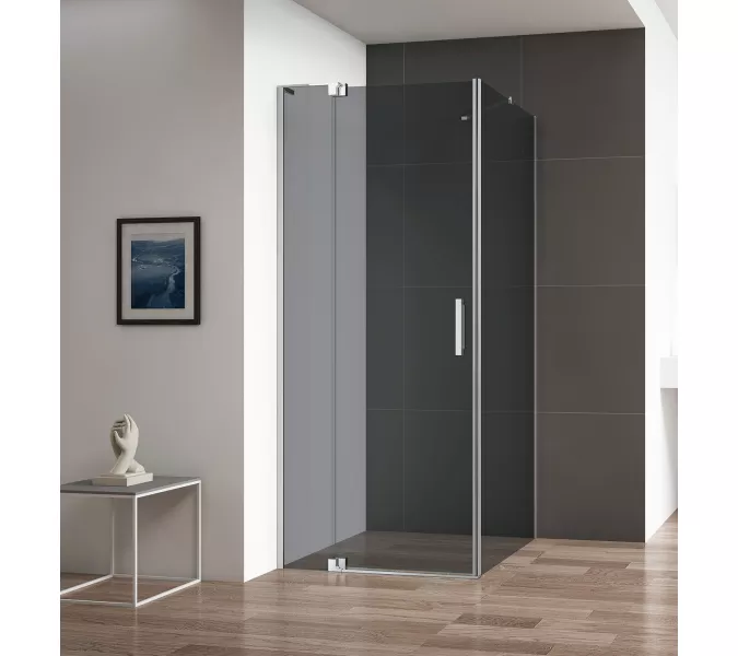 Душевой уголок CEZARES SLIDER-AH-1-GRIGIO-Cr, Цвет стекла: тонированное, Цвет профиля: Хром, Выбрать размер: 100х100