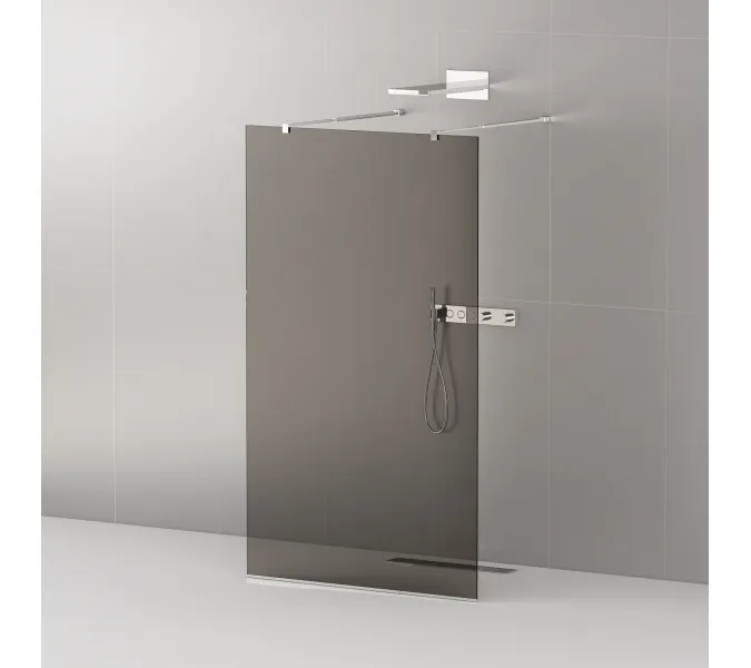 Душевая перегородка CEZARES LIBERTA-L-2-GR-Cr, Цвет стекла: тонированное, Цвет профиля: Хром, Выбрать размер: 100, изображение 3