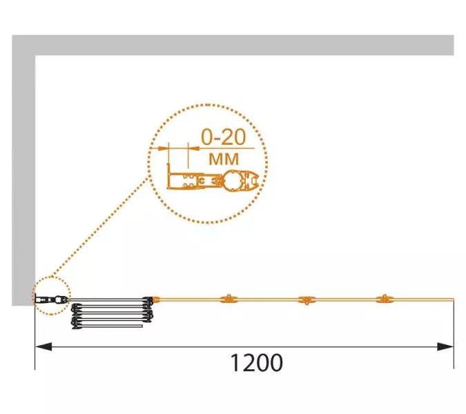 Шторка на ванну CEZARES PRATICO-V-5-120/140-C-Cr, изображение 3