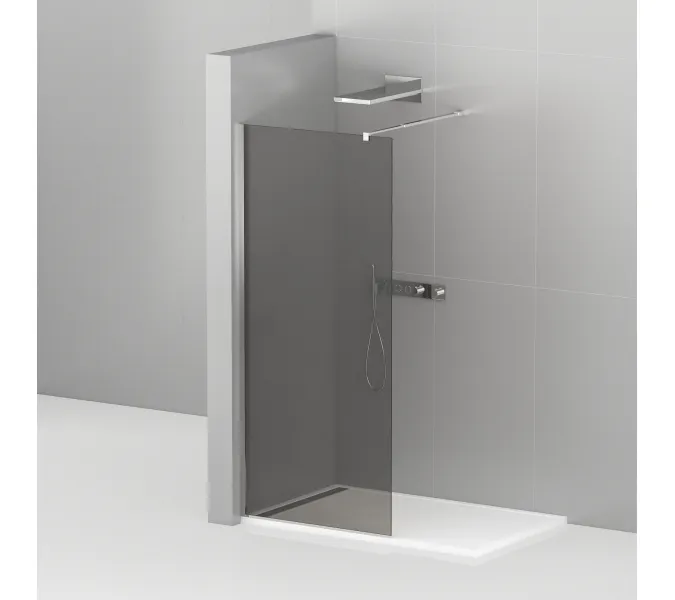 Душевая перегородка CEZARES LIBERTA-L-1-GR-Cr, Цвет стекла: тонированное, Цвет профиля: Хром, Выбрать размер: 100