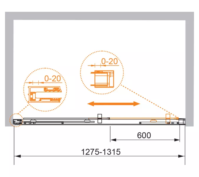 Душевая дверь CEZARES PREMIER-SOFT-W-BF-1-C-Cr-IV, Цвет профиля: Хром, Выбрать размер: 130, изображение 2