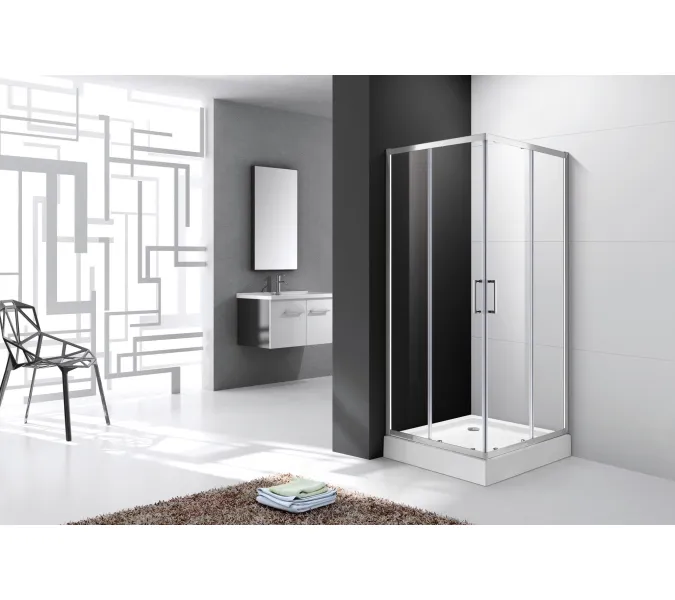 Душевой уголок CEZARES MOLVENO-A-2-C-Cr-IV, Цвет стекла: прозрачное, Цвет профиля: Хром, Выбрать размер: 100х100, изображение 2