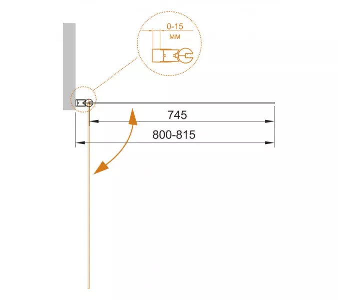 Душевая шторка на ванну CEZARES ECO-O-V-1-80/140-C-Cr, изображение 2