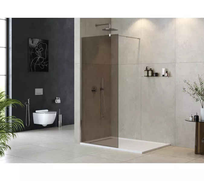 Душевая перегородка CEZARES LIBERTA-L-1-BR-Cr, Цвет стекла: бронза, Цвет профиля: Хром, Выбрать размер: 100, изображение 3