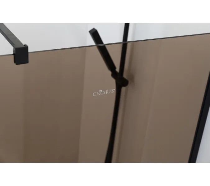 Душевая перегородка CEZARES LIBERTA-L-1-BR-NERO, Цвет стекла: бронза, Цвет профиля: Черный, Выбрать размер: 100, изображение 3