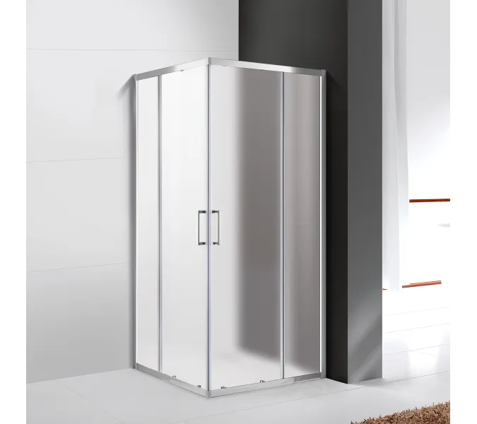 Душевой уголок CEZARES MOLVENO-A-2-P-Cr, Цвет стекла: рифленое, Цвет профиля: Хром, Выбрать размер: 100х100