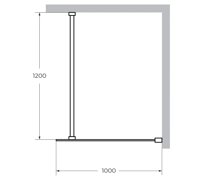 Душевая перегородка CEZARES LIBERTA-L-1-GR-NERO, Цвет стекла: тонированное, Цвет профиля: Черный, Выбрать размер: 100, изображение 3