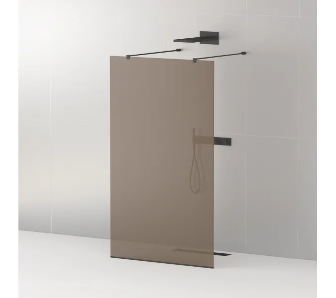 Душевая перегородка CEZARES LIBERTA-L-2-BR-NERO, Цвет стекла: бронза, Цвет профиля: Черный, Выбрать размер: 100, изображение 2