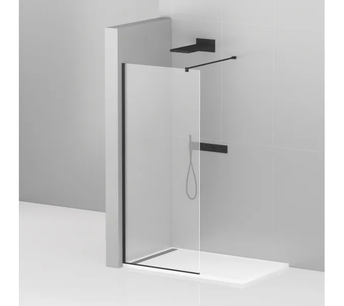 Душевая перегородка CEZARES LIBERTA-L-1-C-NERO, Цвет стекла: прозрачное, Цвет профиля: Черный, Выбрать размер: 100, изображение 2