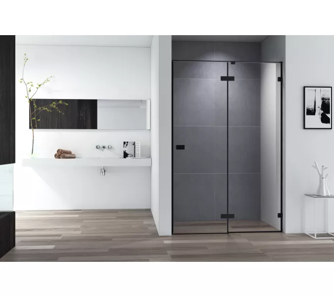 Душевая дверь CEZARES BELLAGIO-B-12-C-NERO, Цвет стекла: Прозрачный, Цвет профиля: Черный, Выбрать размер: 100