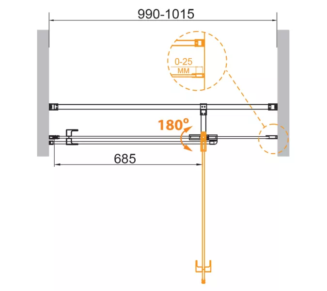 Душевая дверь CEZARES VALVOLA-B-1-C-Cr, Цвет профиля: Хром, Выбрать размер: 100, изображение 2