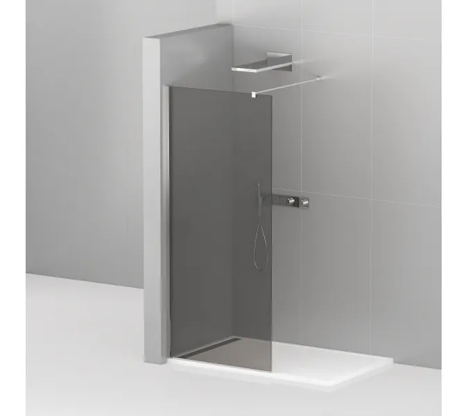 Душевая перегородка CEZARES LIBERTA-L-1-GR-Cr, Цвет стекла: тонированное, Цвет профиля: Хром, Выбрать размер: 100, изображение 2