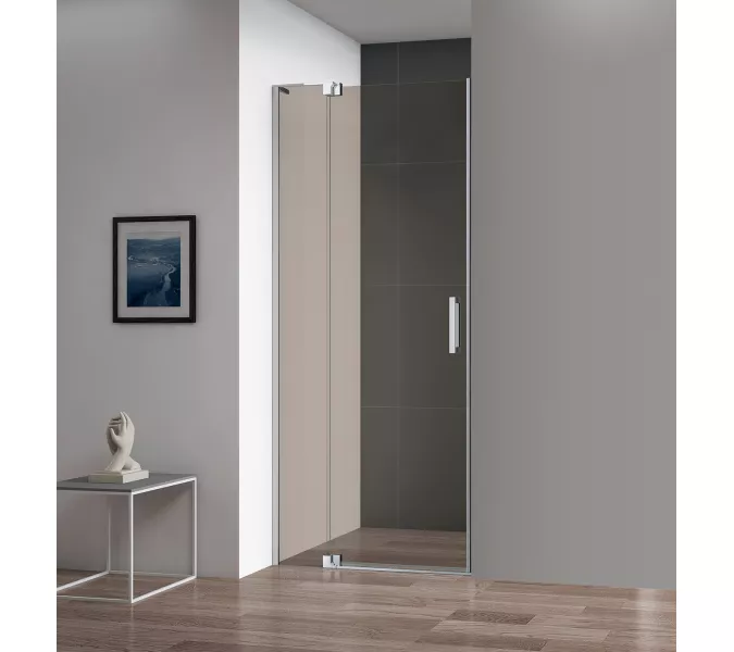 Душевая дверь в нишу CEZARES SLIDER-B-1-BR-Cr, Цвет стекла: бронза, Цвет профиля: Хром, Выбрать размер: 100