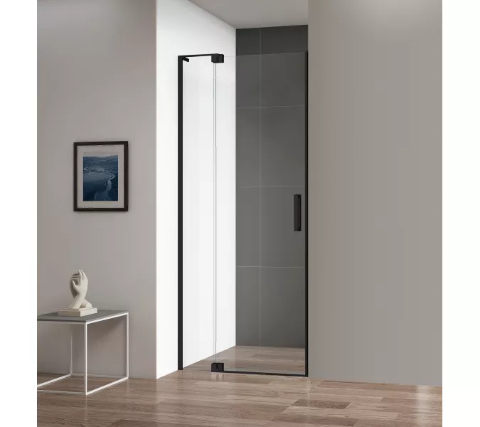 Душевая дверь в нишу CEZARES SLIDER-B-1-C-NERO, Цвет стекла: прозрачное, Цвет профиля: Черный, Выбрать размер: 100