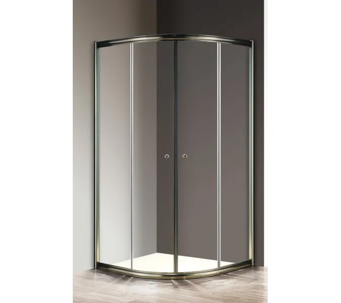 Душевой уголок CEZARES GIUBILEO-R-2-SCORREVOLE-C-Br, Цвет стекла: прозрачное, Цвет профиля: Бронза, Выбрать размер: 80х80, изображение 2