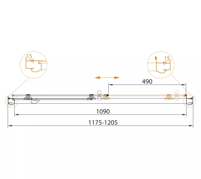 Душевая дверь CEZARES GIUBILEO-BF-1-120-CP-G, Цвет стекла: с рисунком, Цвет профиля: Золото, Выбрать размер: 120, изображение 2