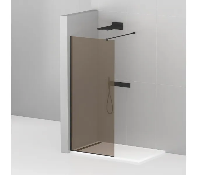 Душевая перегородка CEZARES LIBERTA-L-1-BR-NERO, Цвет стекла: бронза, Цвет профиля: Черный, Выбрать размер: 100, изображение 2