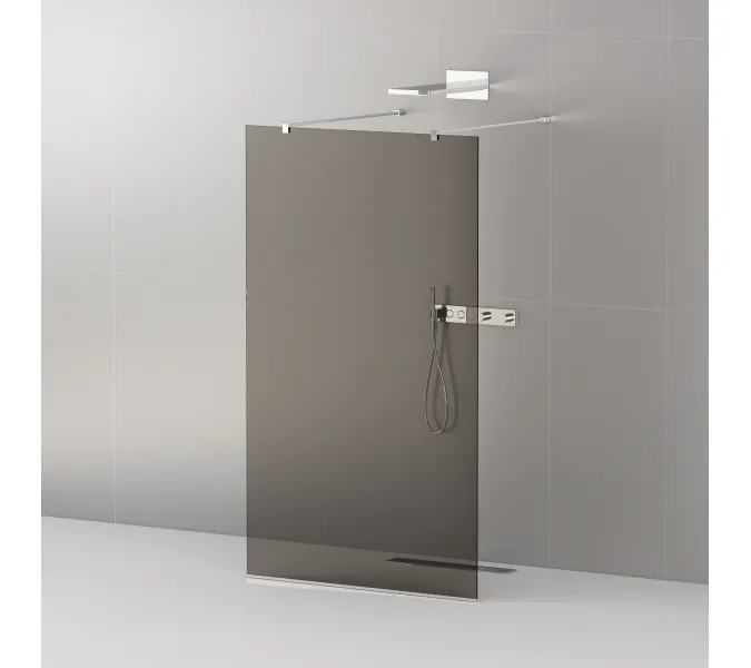 Душевая перегородка CEZARES LIBERTA-L-2-GR-Cr, Цвет стекла: тонированное, Цвет профиля: Хром, Выбрать размер: 100, изображение 2