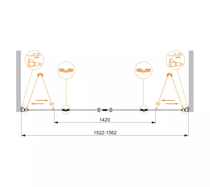 Душевая дверь CEZARES ELENA-W-BS-22-C-Cr, Цвет профиля: Хром, Выбрать размер: 160, изображение 3