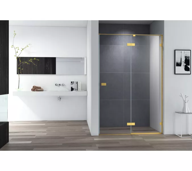 Душевая дверь CEZARES BELLAGIO-B-12-C-BORO, Цвет стекла: Прозрачный, Цвет профиля: Золото, Выбрать размер: 100