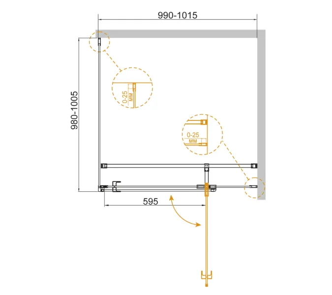 Душевой уголок CEZARES VALVOLA-A-1-C-Cr, Цвет профиля: Хром, Выбрать размер: 100х100, изображение 2