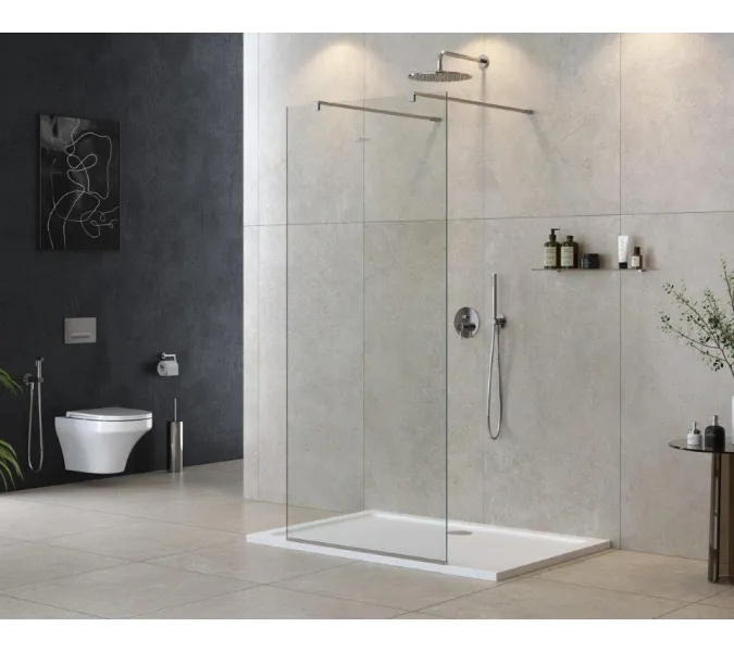 Душевая перегородка CEZARES LIBERTA-L-2-C-Cr, Цвет стекла: прозрачное, Цвет профиля: Хром, Выбрать размер: 100