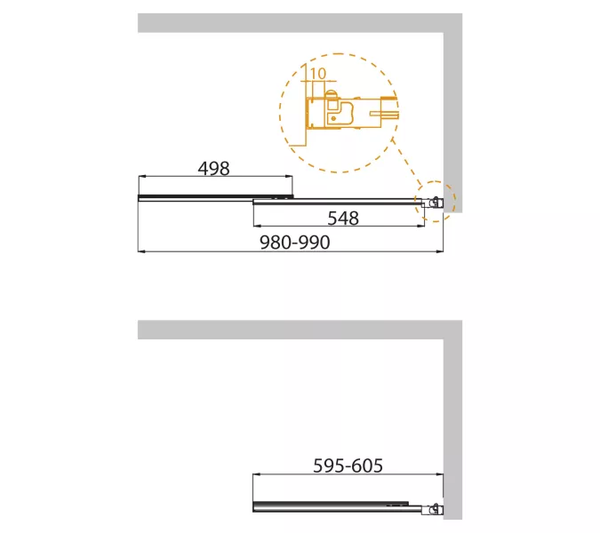 Душевая шторка на ванну CEZARES SLIDER-VF-11-C-Cr, Цвет стекла: прозрачное, Цвет профиля: Хром, Выбрать размер: 100, изображение 2