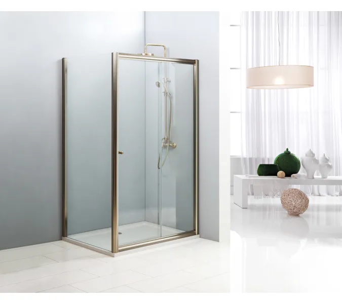 Душевой уголок CEZARES GIUBILEO-AH-1-120/90-SCORREVOLE-C-Br, Цвет стекла: Прозрачный, Цвет профиля: Бронза, Выбрать размер: 120х90