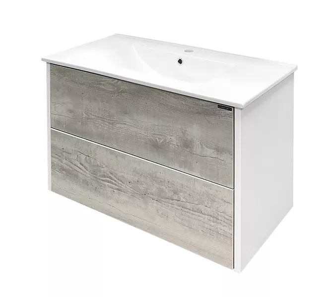 Тумба-умывальник Comforty Женева, Выбрать размер: 75, Выбрать цвет: Дуб белый, Комплектация: раковина Comforty 75E