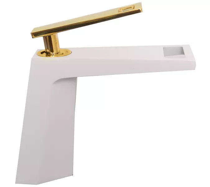 Смеситель на раковину (белый/золото) Bronze De Luxe A919W, изображение 4