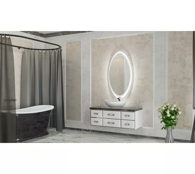 Тумба VELVEX OLIVIA 110 белая со столешницей, изображение 4