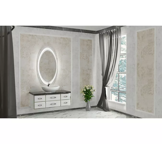 Тумба VELVEX OLIVIA 110 белая со столешницей, изображение 5