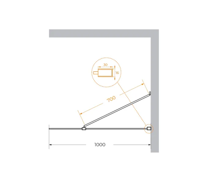 Душевая перегородка универсальная LIBERTA-L-1-TB-100-GR-NERO, Цвет стекла: тонированное, Цвет профиля: Черный, Выбрать размер: 100, изображение 3
