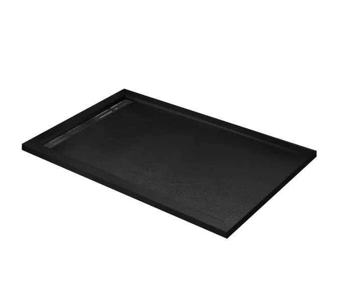 Поддон из искусственного мрамора CEZARES TRAY-AS-AH-120/90-30-NERO, Высота поддона: Низкий, Выбрать цвет: Черный матовый, Выбрать размер: 120х90, изображение 2