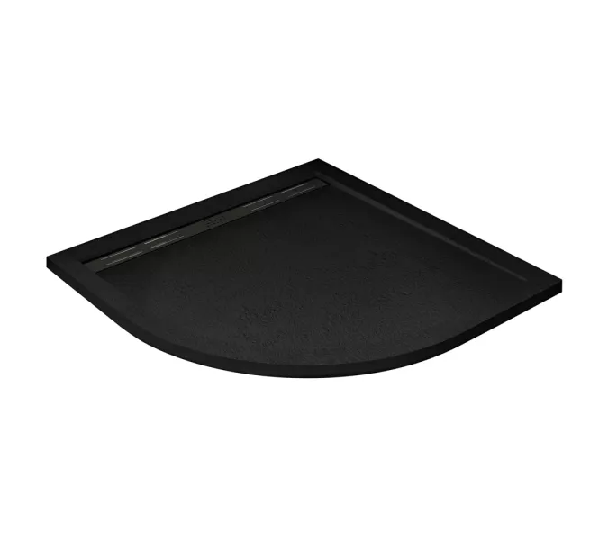 Поддон из искусственного мрамора CEZARES TRAY-AS-R-90-30-NERO, Высота поддона: Низкий, Выбрать цвет: чёрный матовый, Выбрать размер: 90х90, изображение 2