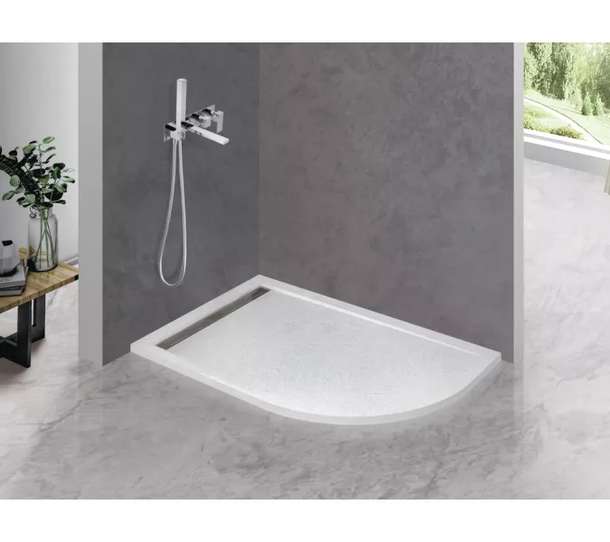 Поддон из искусственного мрамора CEZARES TRAY-AS-RH-30-W-L, Выбрать размер: 100х80, Ориентация: левая  