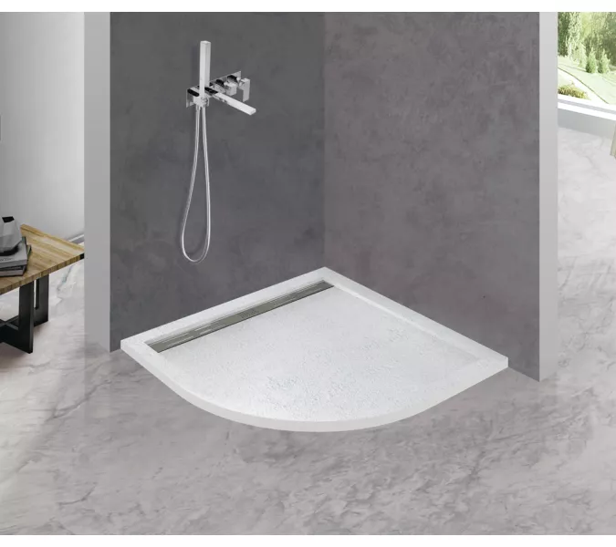 Поддон из искусственного мрамора CEZARES TRAY-AS-R-30-W, Высота поддона: Низкий, Выбрать цвет: Белый, Выбрать размер: 80х80