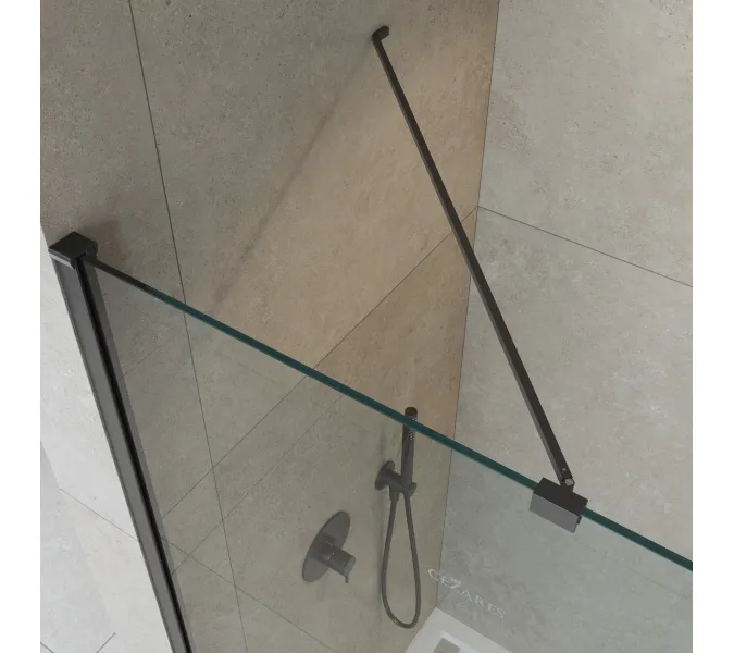 Душевая перегородка универсальная LIBERTA-L-1-TB-C-NERO, Цвет стекла: прозрачное, Цвет профиля: Черный, Выбрать размер: 100, изображение 2