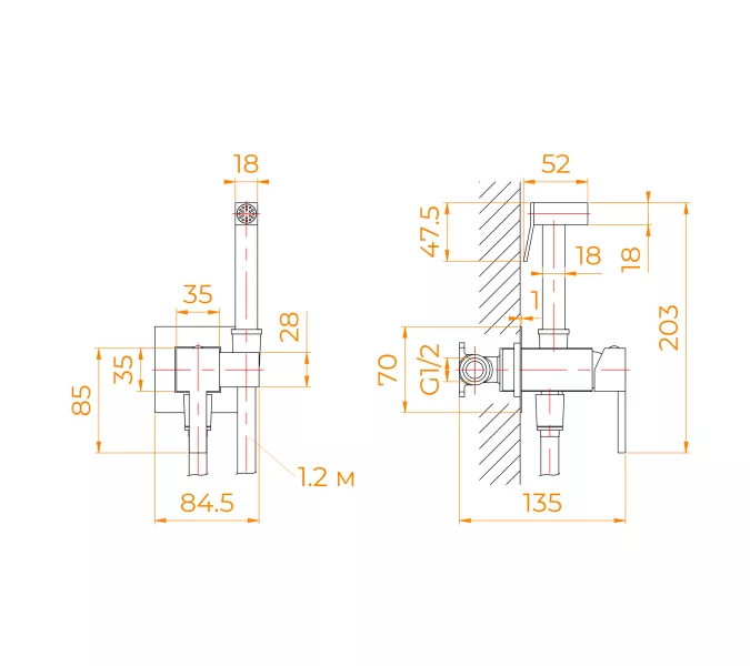 Гигиенический душ со смесителем RGW SP-212Gr, Выбрать цвет: Никель, изображение 2