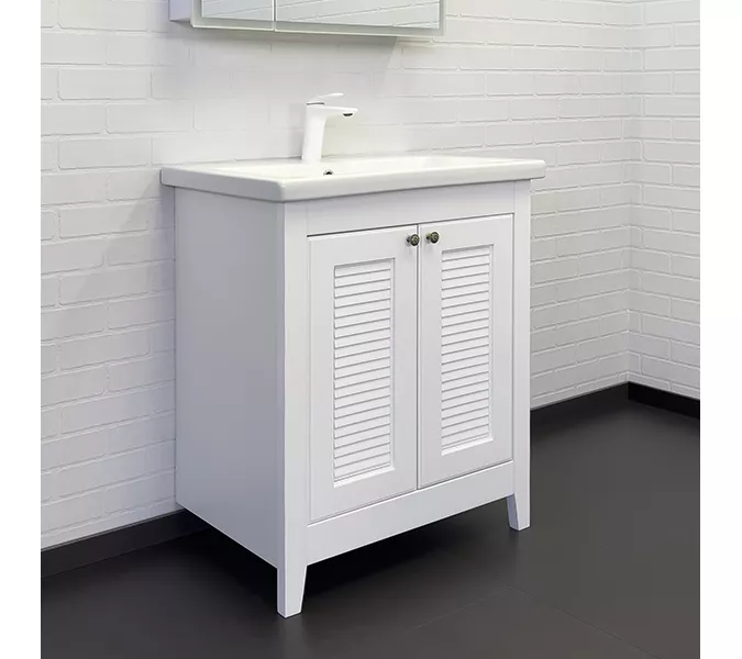 Тумба-умывальник Comforty Классик-70 белый матовый с раковиной Como 70