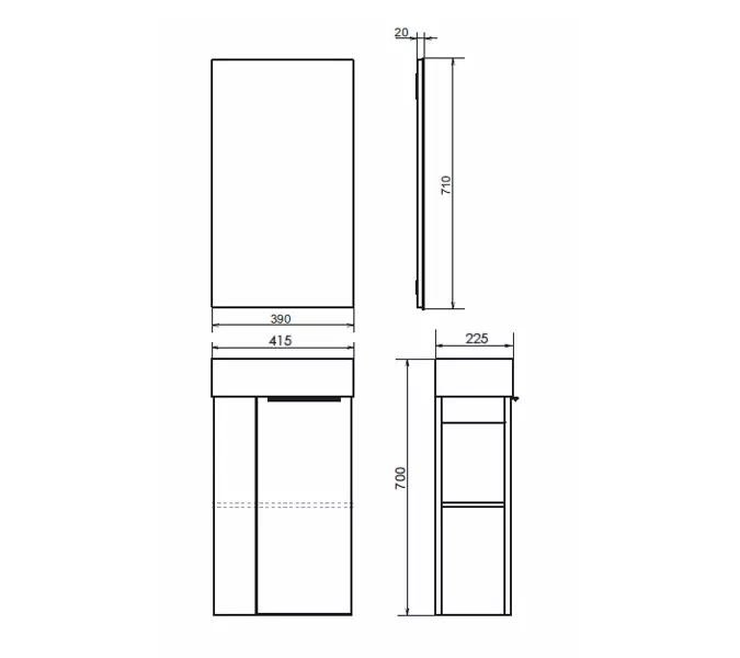 Тумба-умывальник Comforty Матэ-40 дуб дымчатый с раковиной Comforty 9140, Выбрать цвет: Дуб дымчатый, изображение 8