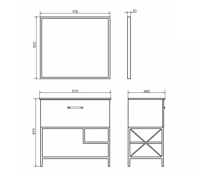 Зеркало Comforty Бредфорд  серый графит, Выбрать размер: 90, изображение 4