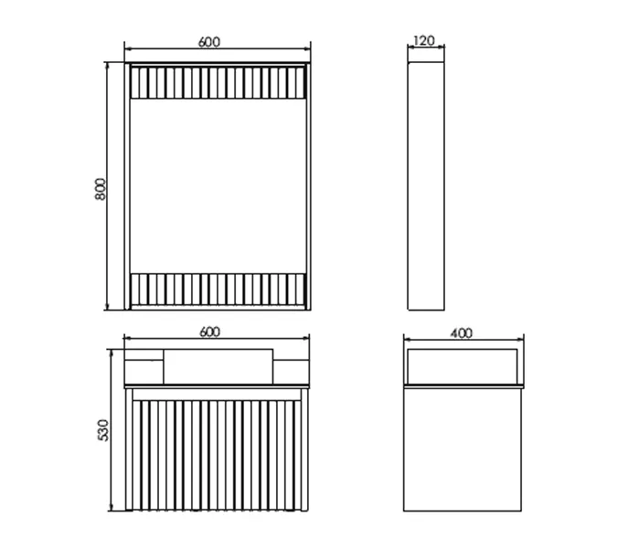 Зеркало-короб Comforty Марсель  белое матовое с подсветкой, Выбрать размер: 60, изображение 3