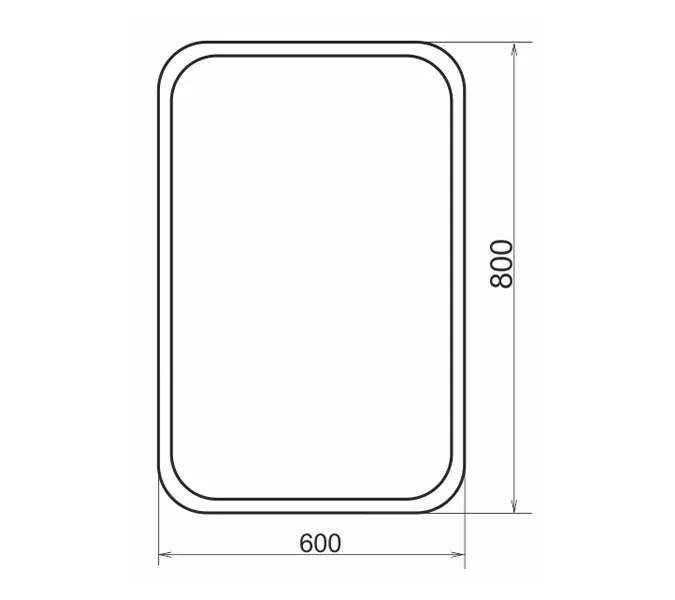 Зеркало Comforty Пион 60 светодиодная подсветка, бесконтактный сенсор 600*800, изображение 2