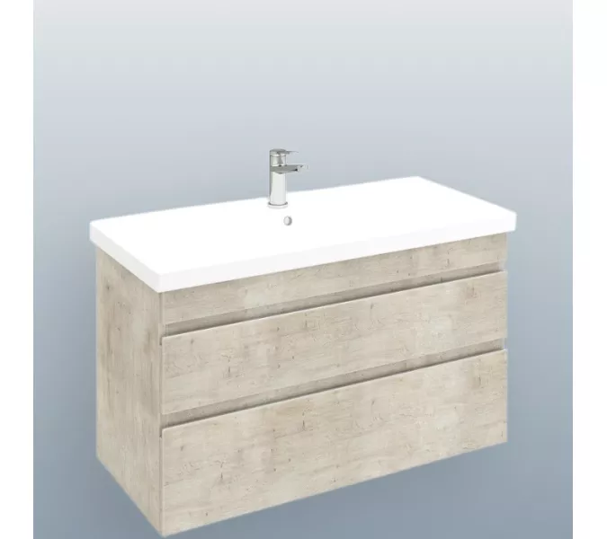 Тумба подвесная  ACWEN ДОРО 70  бетон пайн с раковиной, изображение 5